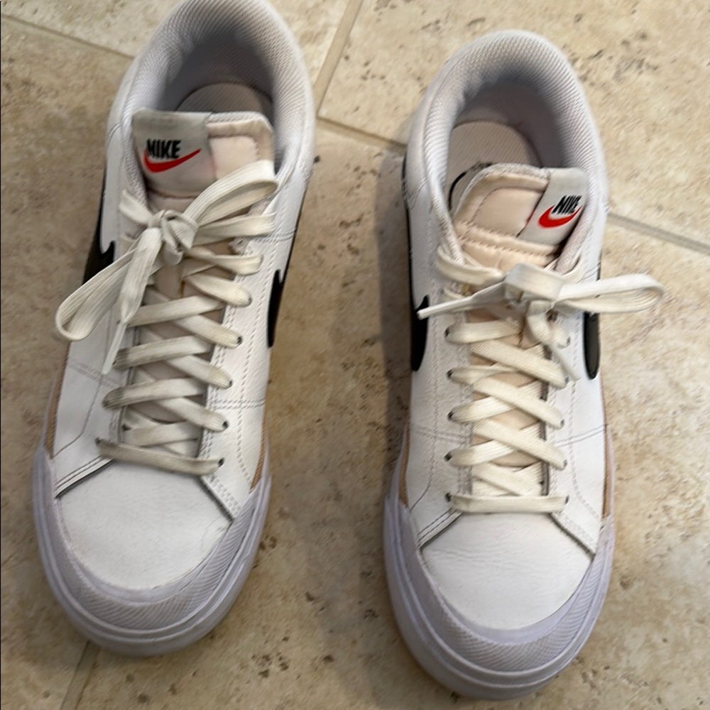 Nike White and Black Sneakers with Classic Style